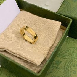 Mode Gold Band Ringe Herren Designer Titan Stahl Ring G Schmuck Luxurys Silber Hochzeit Liebe Ringe Für Frauen Größe 5 9 10 11 Wit268q
