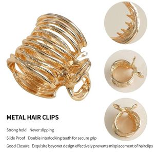 Fashion Gold Color Geometric Hair Clips Metal Hair Claw Cross Crostclip Band Band Hair Hair Crab Crab Femmes Accessoires de cheveux 2024 Hot Sell Selling Designer Brands