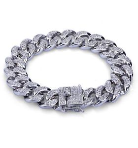 Fashion Gold Color Gepated Micro Pave Cubic Zirkoon Bracelet All Iced Out New Night Club Men Braclets Hip Hop Bracelets2423337