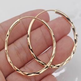 Mode Goud Kleur Vrouwen Meisje Trendy 4cm Grote Hoop Oorbellen Grote Gladde Cirkel Oorbellen Loop Oorbellen Sieraden