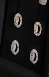 Orecchini a bottone con diamanti in oro moda aretes per signora Donna Festa degli amanti del matrimonio Regalo di fidanzamento Gioielli per la sposa con scatola hanno stam8329159