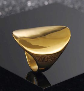 Fashion Gold Grands anneaux pour femmes bijoux de fête Big Oval Cocktail Ring 316L en acier inoxydable Anillos Mujer 2106239063404