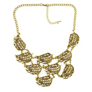 Mode Feuilles d'or en métal Pendentif Colliers Collier ras du cou pour femmes Bijoux Parti Bohême