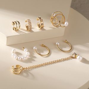 Fashion Gold Pearl Ear Clips Ear Cuff for Women Men Non-Piercing Fake kraakbeenclip oorbellen groothandel sieraden