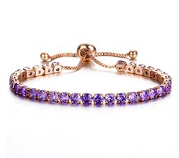 Mode- Vergulde Link Ronde Gesneden Sprankelende Kristallen Stenen Armbanden Voor Womens Sieraden Pulseras Mujer Accessoires