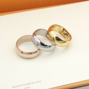 Mode Gouden Ring Designer Vrouwen Mannen Brief Carving Liefde Ring Roestvrij Staal Luxe Sieraden