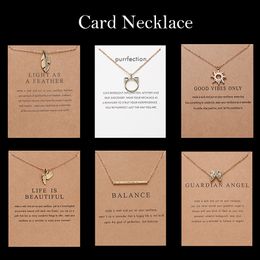 Mode Goud Verzilverd Kleur Vleugel Veer Kat Zon Korte Ketting Voor Vrouwen Engels Brief Alfabet Hanger Choker