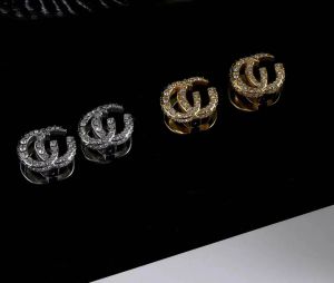 Fashion Gold Silver Stud oorringen Aretes orecchini voor vrouwen feest bruiloftliefhebbers geschenk sieraden verloving met doos
