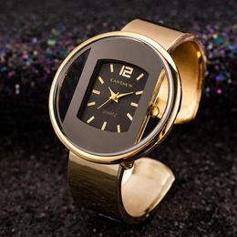 Fashion Gold roestvrij staal dames armband bangle horloges trends luxe merk dames sieraden horloge bayan kol saati klok