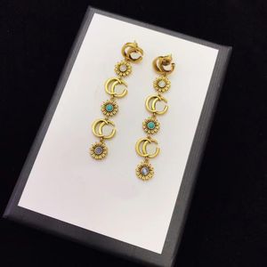 Mode gouden bloembrief hanger oorbel vrouwen merkontwerper oorbellen bonatos 925 zilveren naald cadeau sieraden