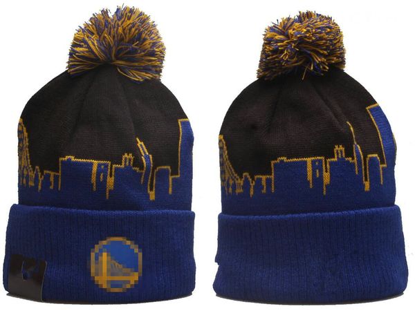 Mode- Golden States''Warriors''Beanie Chapeaux tricotés Équipes sportives Baseball Football Basketball Bonnets Casquettes Femmes Hommes Pom Mode Hiver Top Caps Sport Knit Hats a4