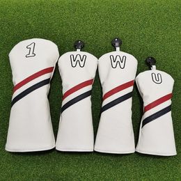 Fashion Golf Club #1 #3 #5 Wood HeadCovers Driver Fairway Woods Cover Pu Leather Head Covers Snelle levering 240511