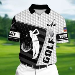 Fashion Golf Wear Men Leisure Lapel Polo T Shirt Outdoor Sports Harajuku Camisetas de manga corta Tops de camiseta de gran tamaño 240516