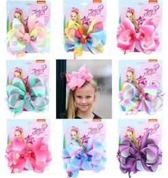 Gradiente de moda JoJo Siwa CLIPS PIEDO Girls Rainbow Bowknot Designer Barrettes Baby BB Clip para niños Accesorios para el cabello 11 Colo9433836