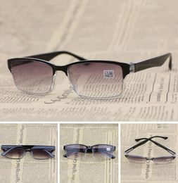 Mode dégradé lentille soleil lunettes de lecture unisexe lunettes demi-monture HD résine lentille lunettes presbyte AntiFatigue UltravioletP3133704