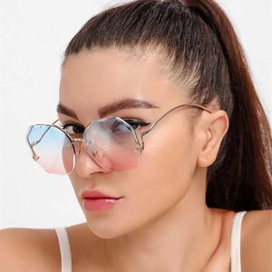 Mode dégradé lunettes de soleil femmes marque Design Vintage pilote rétro nuances coupe lentille lunettes de soleil femme Uv400 230920