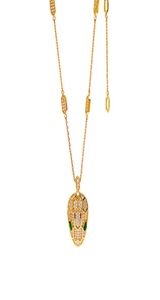 Fashion Green Crystal Head Pendant Necklace geschikt voor bruiloftsjuwelen van dames6537055