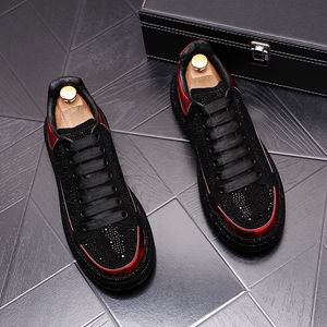 Mode Rasters Patroon Lederen Loafers Glanzende Pailletten Formele Jurk Schoenen Luxe Designer Lace-Up Heren Bruiloft Schoenen maat: 38-43 10