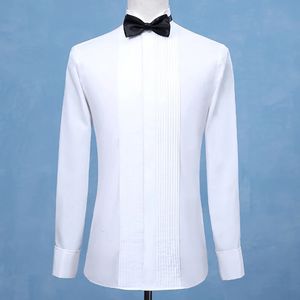 Mode marié Tuxedos chemises homme garçons d'honneur blanc noir rouge hommes chemises de mariage Occasion formelle hommes chemises Wingtip col 240112