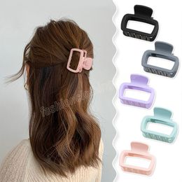 Accessoires de cheveux de mode pinces à cheveux carrées en plastique pinces de couleur unie pour femmes pince à queue de cheval Barrettes acrylique épingle à cheveux crabe