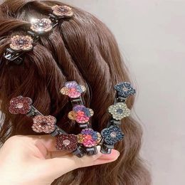 Mode haarclips sprankelende kristallen steen gevlochten haarspelden met strass -duckbill klauwhoofdaccessoires voor vrouw/meisjes