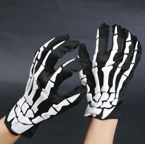 Vijf Vingers Handschoenen Mode Halloween Horror Schedel Klauw Bot Skelet Goth Volledige Winter Vrouwen Mannen Rijden