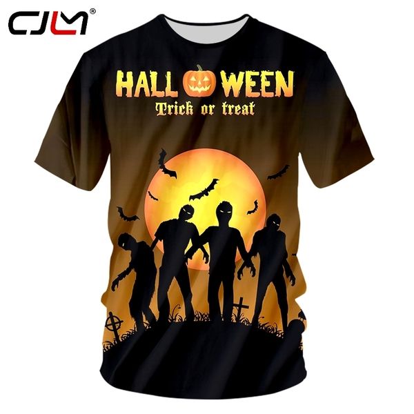 Mode Halloween homme lune Zombie t-shirt vêtements de rue vente en gros O cou t-shirt 6XL hommes 3D imprimé vêtements 220623