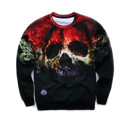 Mode-Halloween Mens Designer Hoodie Herfst Winter Luxe 3D Print Brand Skull Hoodies Mannen Skelet Sweatshirt Sport Streetwear