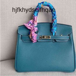 Fashion Handbag 2024 Sacs de main de créateurs Berkins Cowhide Litchi Platinum Leather Femmes One épaule portable Handbgas de luxe B59p