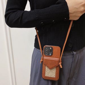 Fashion Bag Bag Telephone Impresión de cuero para iPhone 14 Promax Plus13 Mini Card Bag 11 12 Pro Max Cover inclusive 818