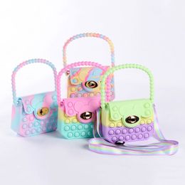 Bolsos de moda cartera pop its fidget juguetes pops burbujas billetera bolsos para niños mochila de intercambio educativo regalos de juguetes