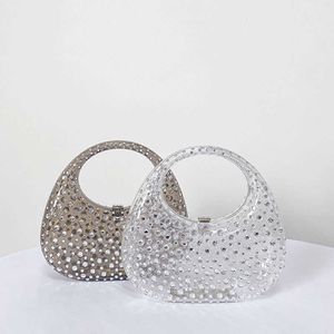 Sacs à main de mode femmes sacs acryliques d'été transparents sacs de soirée diamants 022624