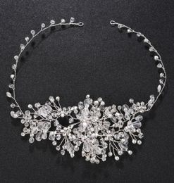 Fashion Handmade Full Austrian Crystal Dadands Bode Toces Wedding Tiaras y Crowns Women Hair Jewelry Vine JCG0119290626