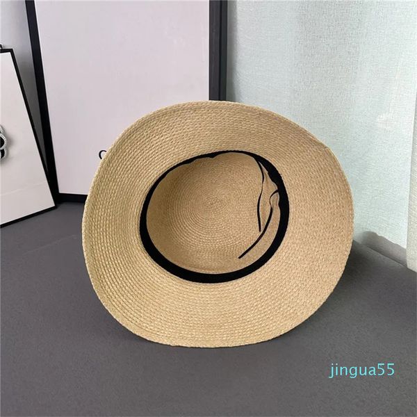 Sombrero de moda Cubo Sombreros de paja para hombre Hierba Trenza Letra Gorra ajustable Sombrero de diseñador para mujer Hecho a mano con gorra bordada