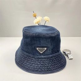 Modehoed Designer Denim Bucket Hat Casquette Baseball Cap voor Mens Women Hoge kwaliteit Sunhat Street Trendy hoeden