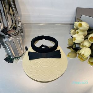 Chapeaux de mode pour femmes, nœud papillon fait à la main, ombre à nœud personnalisée de styliste, paille d'été, Protection solaire