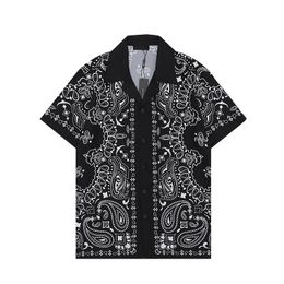 Mode Hawaii Lettre Florale Imprimer Chemises De Plage Designer Pour Hommes Chemise De Bowling En Soie Chemises Occasionnelles Hommes D'été À Manches Courtes Chemises Habillées M-3XL