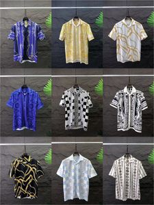 Fashion Hawaii Floral Letter Print Beach Shirts Heren Designer Silk Bowling Shirt Casual Shirts Men Heren Zomer Korte mouw Loose overhemd S-XXL