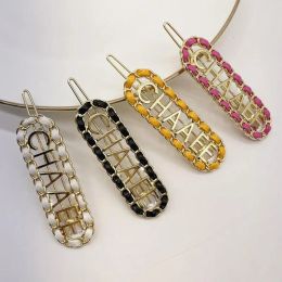 Diadema de moda con letras Pinzas para el cabello Joyas Mujer Diseñador Horquillas Accesorios para el cabello 4 colores