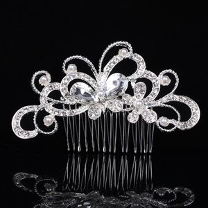 Tocados de moda para novia, Tiaras de boda, impresionante peine fino con diamantes de imitación, accesorios de joyería nupcial, cepillo para el pelo con perlas de cristal