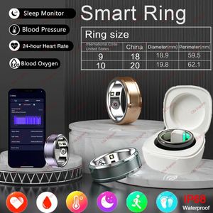 Mode Gezonde Slimme Ring Hartslag Bloed Zuurstof Thermometer Fitness Tracker Smart Vinger Digitale Ringen Voor Mannen Vrouwen Gift 240314