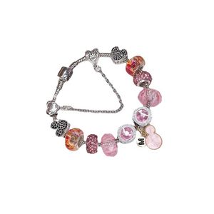 Mode Coeur Belle Souris Charmes Bracelet En Argent Pour Les Filles Date Couleurs Perles Bracelets