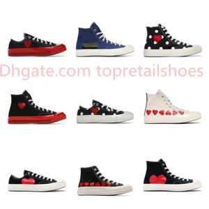 Mode hart print schoenen jaren 1970 casual canvas schoenliefhebbers sneaker zachte ontwerper rode onderkant dames heren