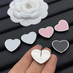 Moda corazón Stud aro negro blanco gota para mujeres encanto pendientes letra amantes boda chica orejas regalo de Navidad accesorios linkA