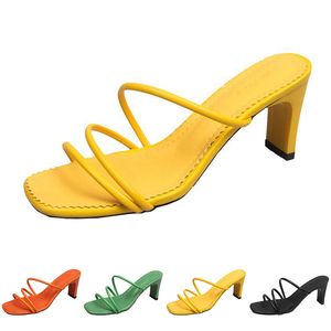 Talons de mode Sandales Slippers High Women Chaussures gai triple blanc noir rouge jaune jaune brun couleur 914713101