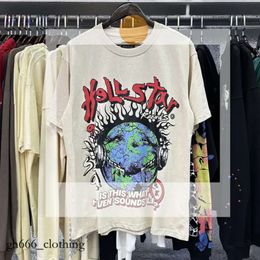 Mode Hellstar Chemise Hommes Rappe Top High American Tide Marque Amusant Drôle Bande Dessinée Anglais Lettre Imprimer Lâche Col Rond À Manches Courtes T-shirt TEE Tide 861