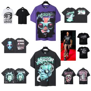 Mode Hellstar chemise hommes Rappe Top haute marque de marée américaine amusant drôle bande dessinée anglais lettre imprimer lâche tout col rond à manches courtes T-shirt TEE tide s-xl