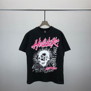 Mode Hellstar chemise hommes Rappe Top haute marque de marée américaine amusant drôle bande dessinée anglais lettre imprimer lâche tout col rond à manches courtes T-shirt TEE tide A17