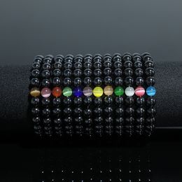 Mode hématite opale perlé brin Bracelet oeil de chat perlé réglable Bracelets pour femmes hommes bijoux fins cadeau