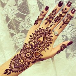 Mode Henna Tattoo Stencil Tijdelijke Hand Tattoos DIY Body Art Paint Sticker Template Indiase Bruiloft Schilderij Kit Tools